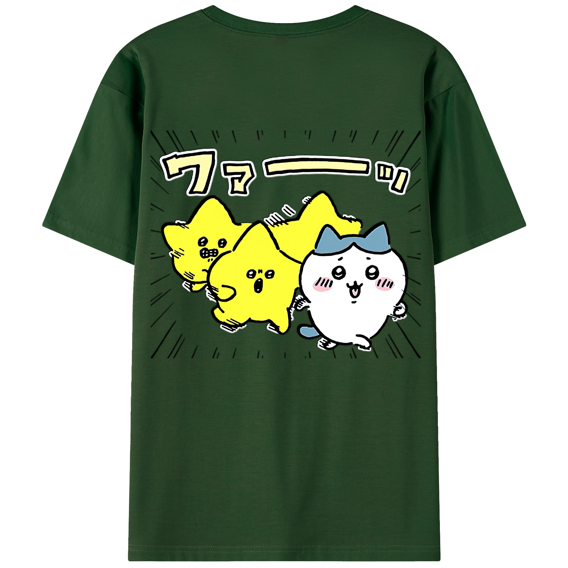 （画像用） ちいかわ 流れ星 Chii-kawa Shooting star 綿100％半袖Tシャツ（背面プリント）